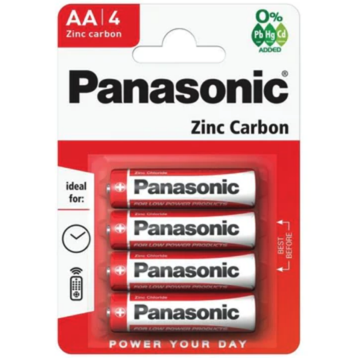 Picture of 1.5 V, AA, ZINC CARBON, RAISED POSITIVE AND FLAT NEGATIVE, 13.9 MM